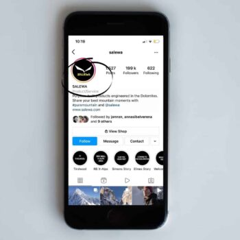 Auf diesem Bild ist das Instagramprofil einer Outdoor-Sportmarke zu sehen.
