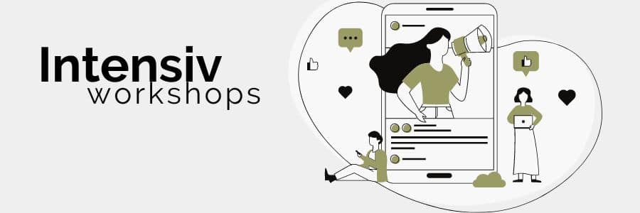 Das Bild zeigt eine Illustration einer Social Media Managerin.