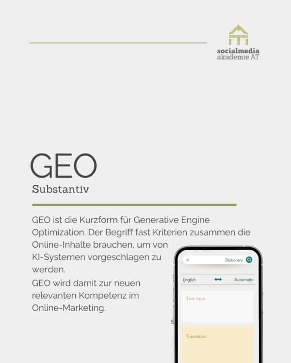 Definition GEO (Generative Engine Optimization)